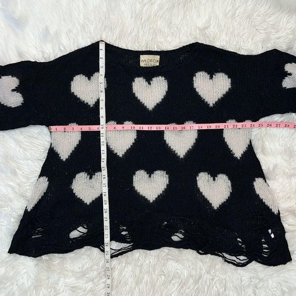 Wildfox White Label Love Lennon Sweater ~ in Black w/ Off-White Heart 🤍 - Picture 7 of 14